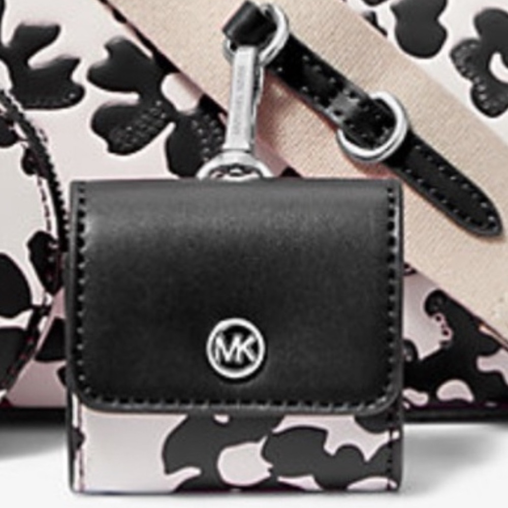 Michael Kors Black and White Floral Air Pod Holder